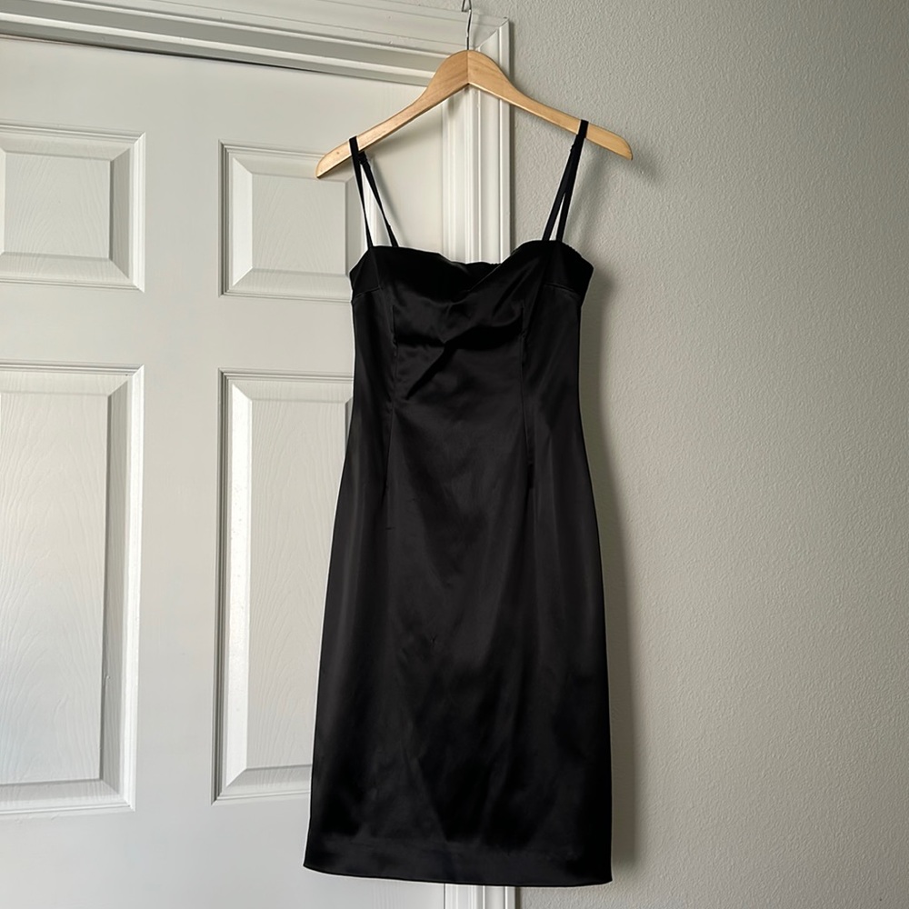 Dolce & Gabbana Black Satin Spaghetti-Strap Midi Dress - Picture 13 of 14